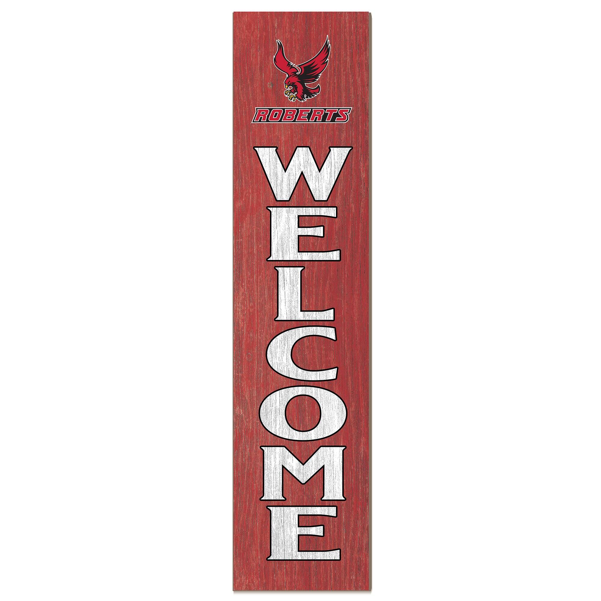 Roberts Wesleyan Redhawks 12" x 48" Welcome Outdoor Leaner