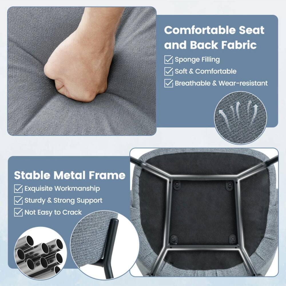 Comfortable Seat and Back Fabric  
- Sponge Filling  
- Soft & Comfortable  
- Breathable & Wear-resistant  

Stable Metal Frame  
- Exquisite Workmanship  
- Sturdy & Strong Support  
- Not Easy to Crack
