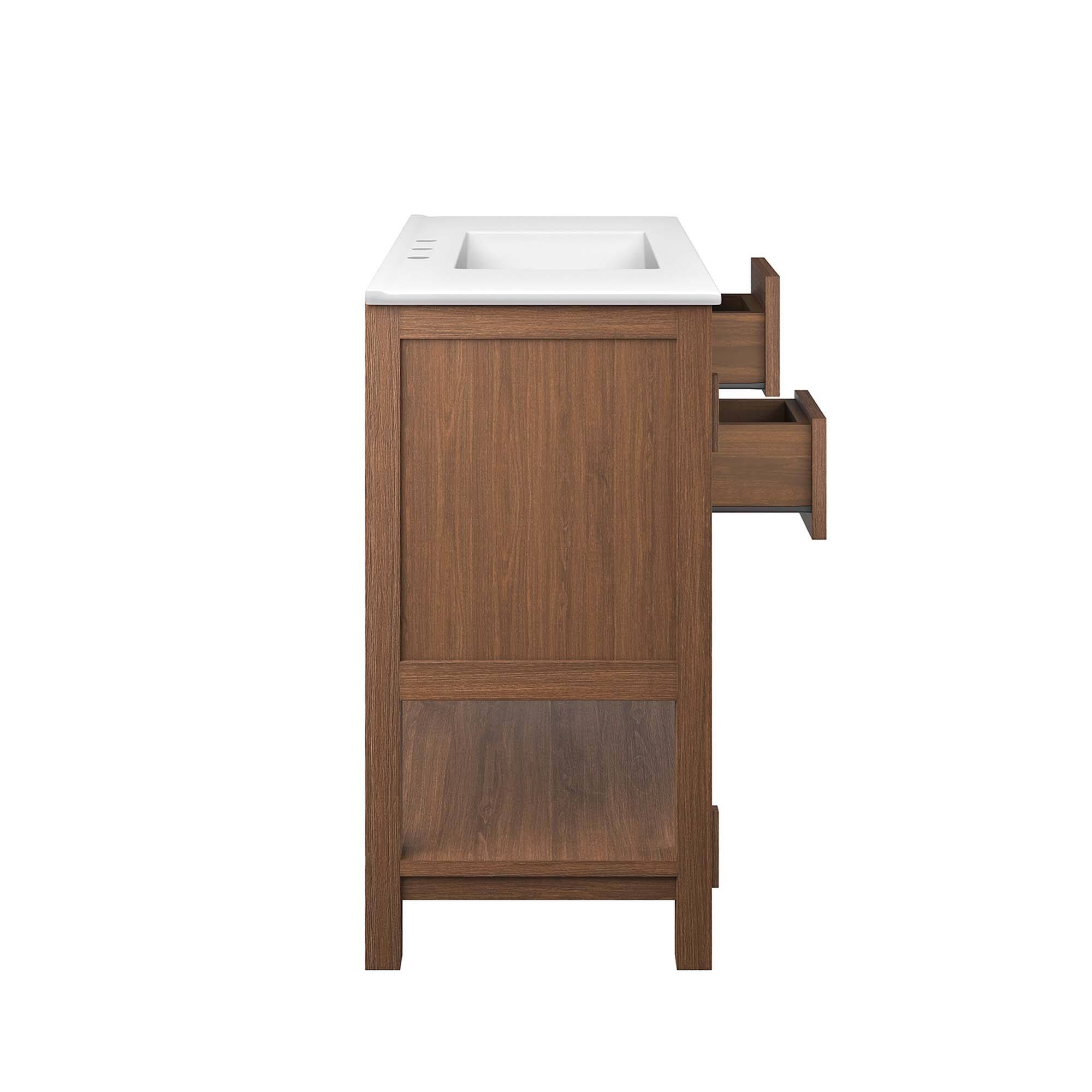 Alt View 7. Modway - Ashlyn Bathroom Vanity Basin Included by Modway - Walnut White.