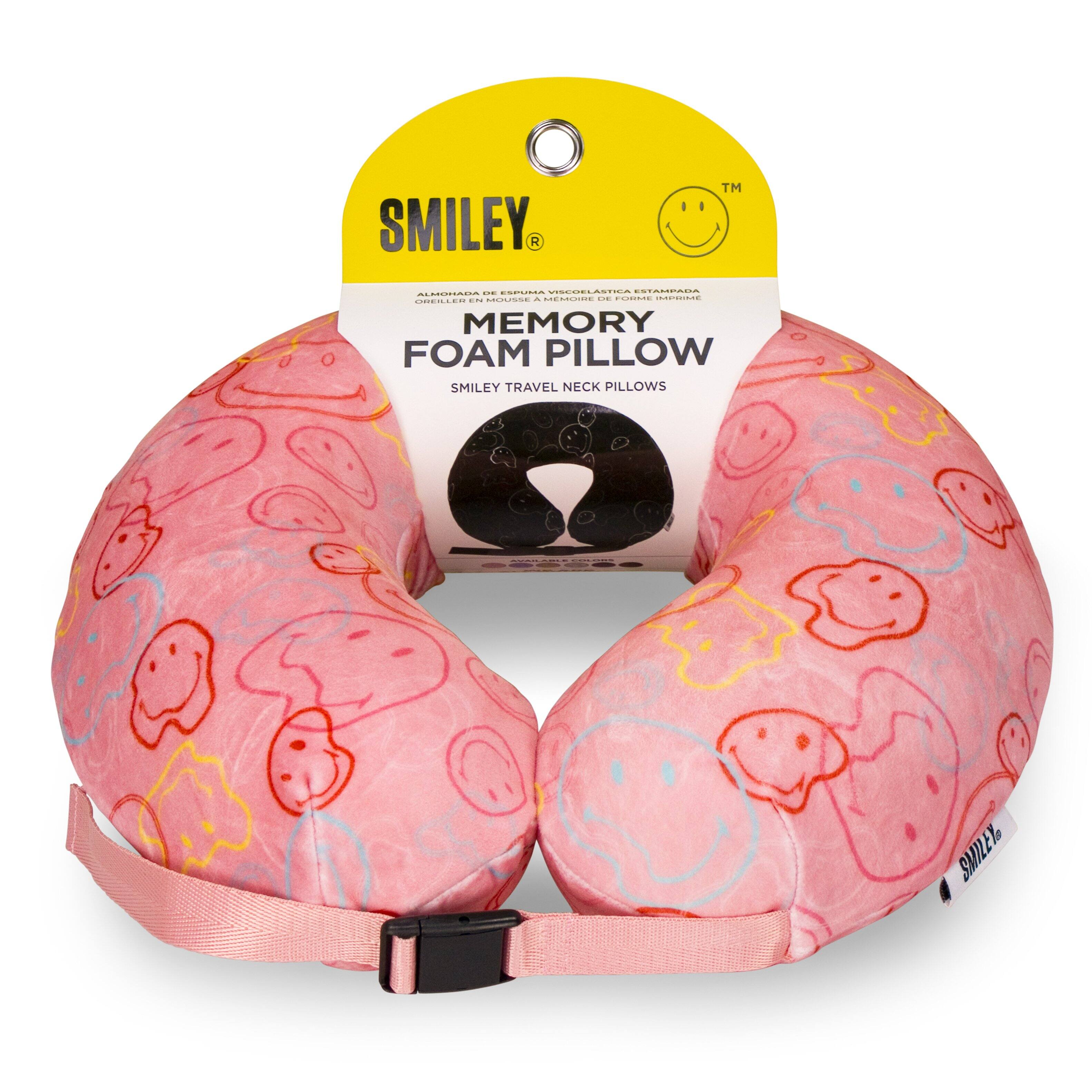 SMILEY  
TM  
DE ESPORA VISCOELÁSTICA ESTAMPADA ALMONADA IN MOUSSE A MEMÓRIA DE FORMA MPHIME CHEILLER MEMORY FOAM PILLOW SMILEY TRAVEL NECK PILLOWS  
SMILEY