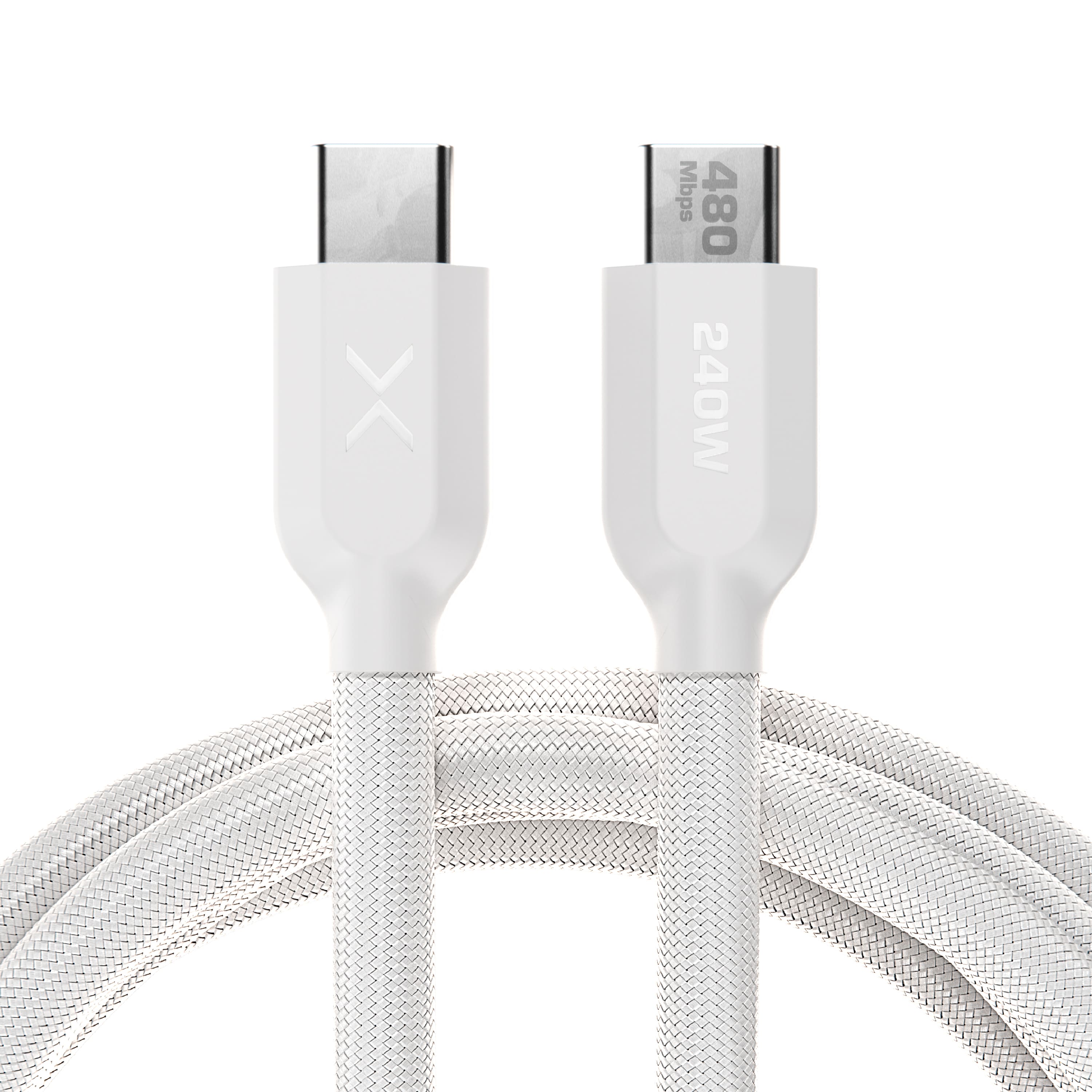 NOCO - XGrid XC2: 240W USB-C to USB-C Cable – 6ft Fast Charging, USB-IF Certified, 480Mbps, UltraFlex Durable Design - White