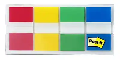Front. Post-it - Post-it Flags, .94", Assorted Colors, 160 Flags/Pack (680-RYGB2) - Assorted.