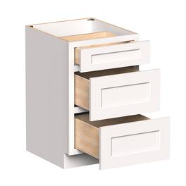 Boyel Living - 21-in W x 34.5-in H x 24-in D Shaker RTA Kitchen 3-Drawer Base Cabinet with Soft-Close Drawers - White Shaker