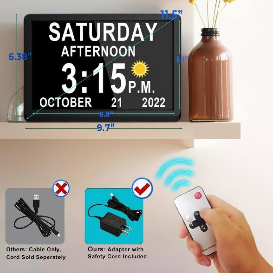 Talking Clock Kit Dazzed Corner Talking Clock with Voice Talking Date and Time,Memory ...