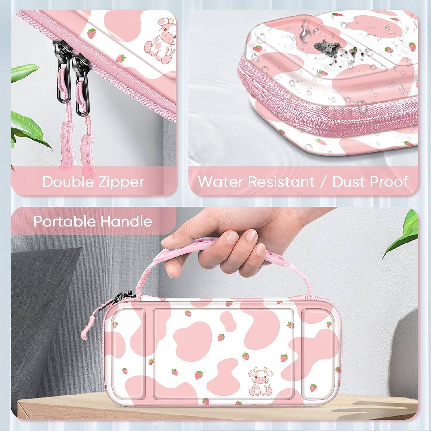 Double Zipper  
Water Resistant / Dust Proof  
Portable Handle