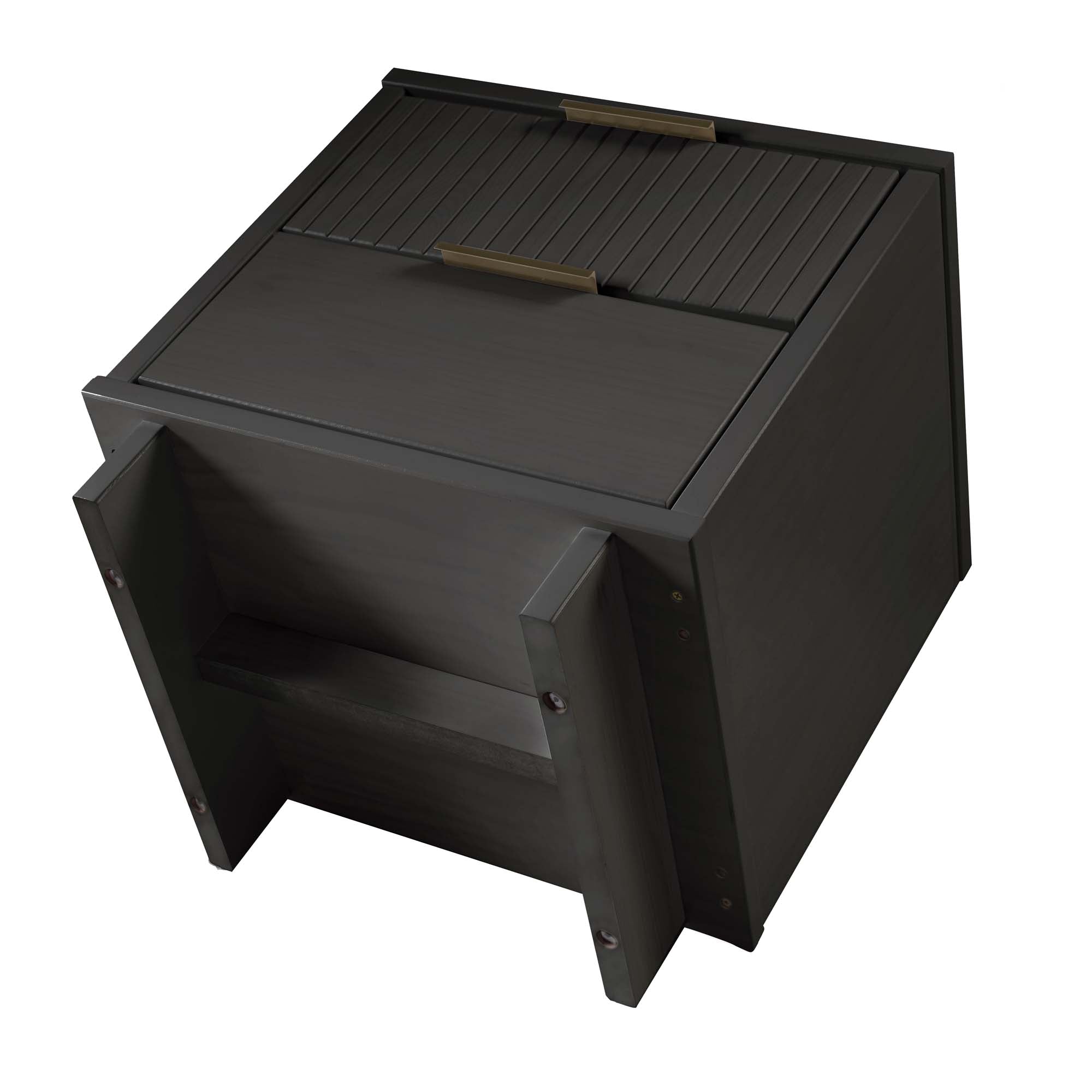 Alt View 3. Manhattan Comfort - Granville Modern 18" Nightstand - Charcoal Gray.