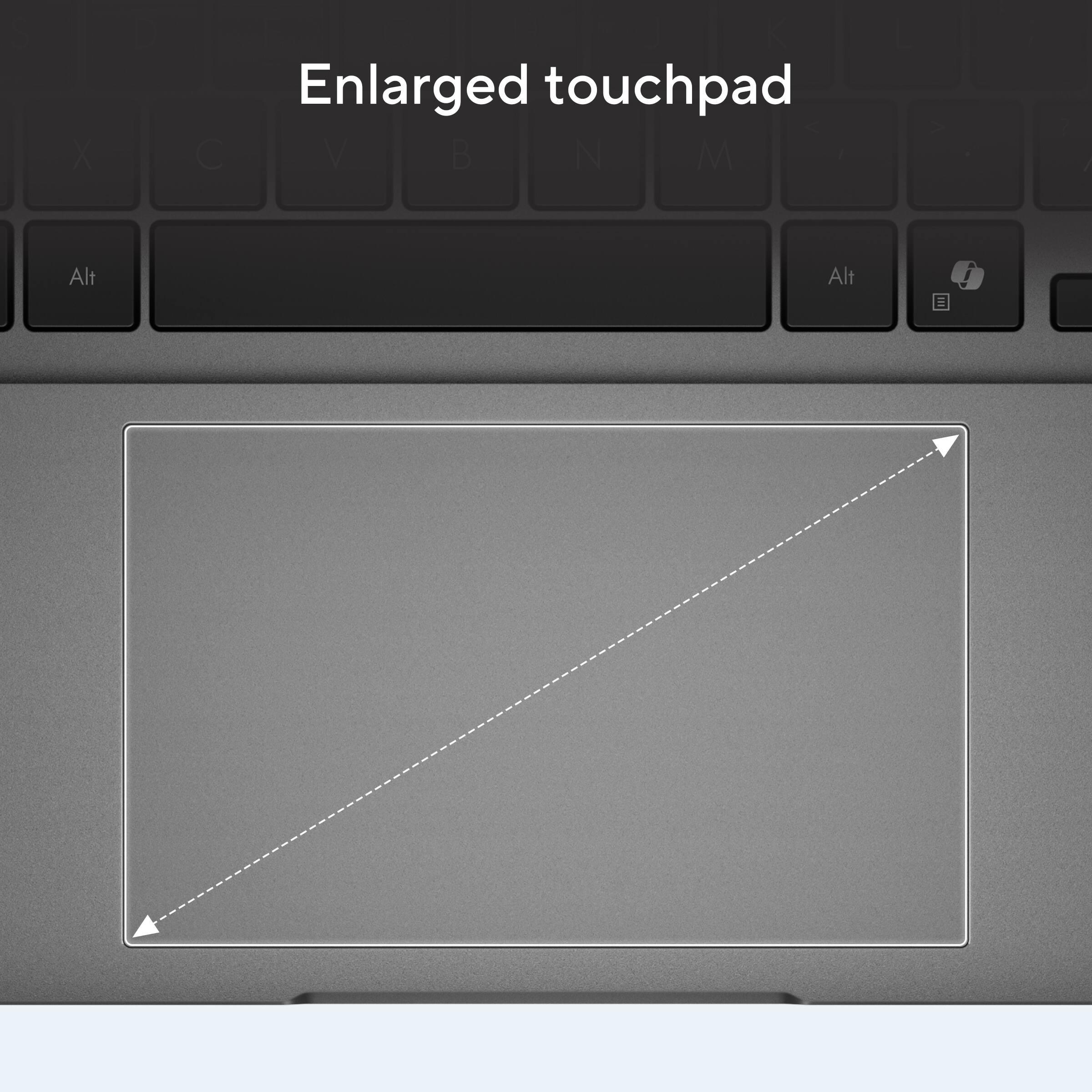 Enlarged touchpad
