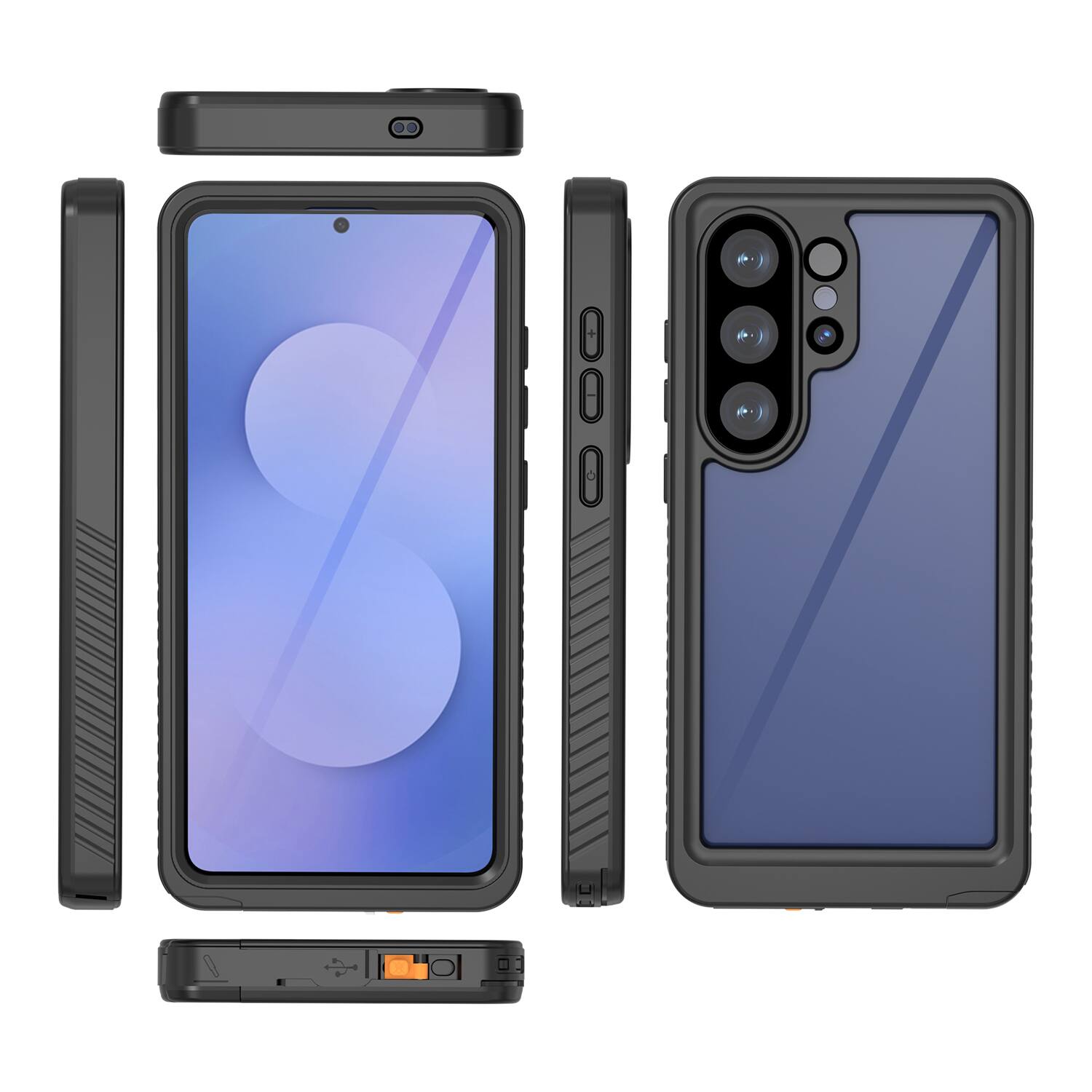 Alt View 4. Dteck - Waterproof Full Body Case for Samsung Galaxy S26 Ultra Clear Shockproof Cover with Screen Protector Rugged Shell - Black.