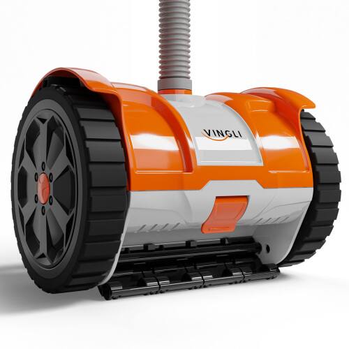 Alt View 1. Winado - Automatic Suction-Side Swimming Pool Vacuum Cleaner 11x7in with 39.6FT Tangle-Free Hose for Inground Swimming Pools - Orange & Gray.