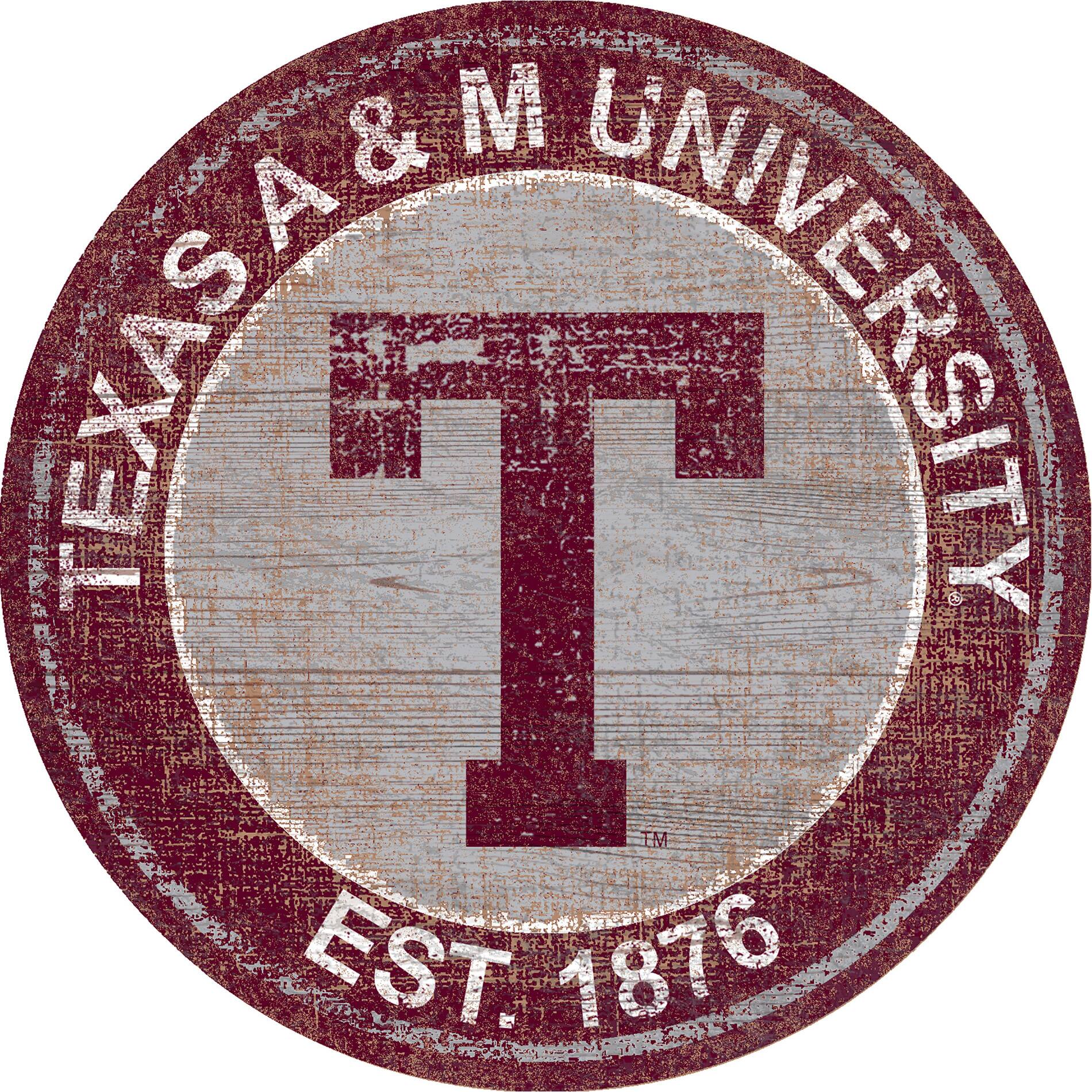 Texas A&M Aggies 24'' Round Heritage Logo Sign