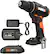 The image features a WORX drill and a charger. The drill is black and orange, and it is accompanied by a charger and a battery pack. The drill is designed for use with a 20V battery pack, and it is compatible with the WORX 20V Power Share system. The charger is used to recharge the battery pack, ensuring that the drill is always ready for use.
