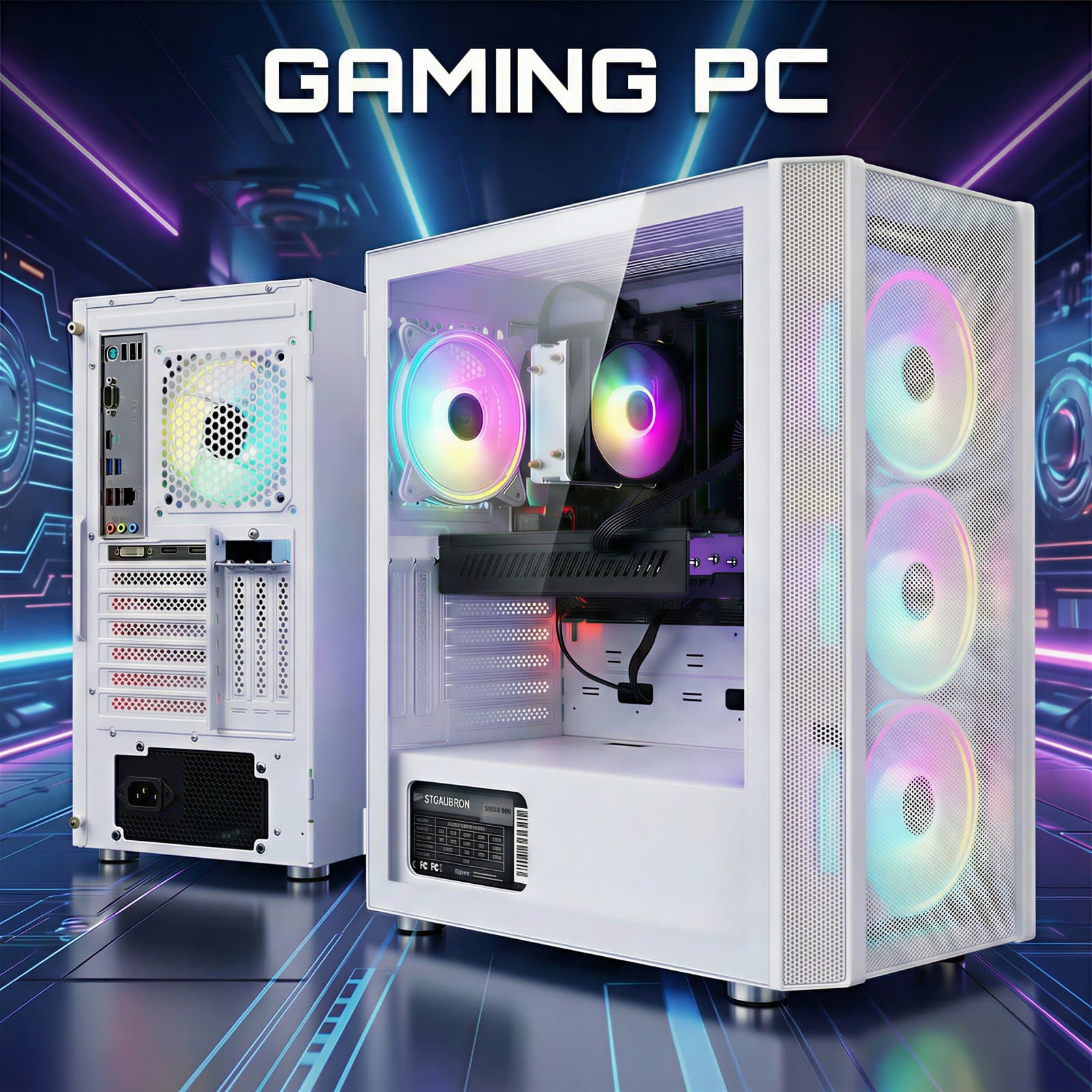 STGAubron Gaming PC Computer Desktop, Ryzen 5 5500 up to 4.2GHz
