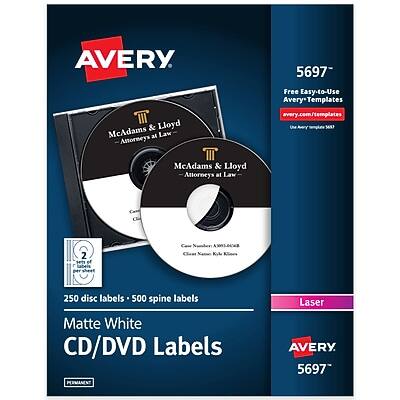 Avery 5697 - Free Easy-to-Use Avery Templates  
McAdams & Lloyd at Law Attorneys  
avery.com/templates  
McAdams & Lloyd - Attorneys at Law  
2 sets of 250 disc labels - 500 spine labels  
Matte White CD/DVD Labels  
Laser  
Avery 5697