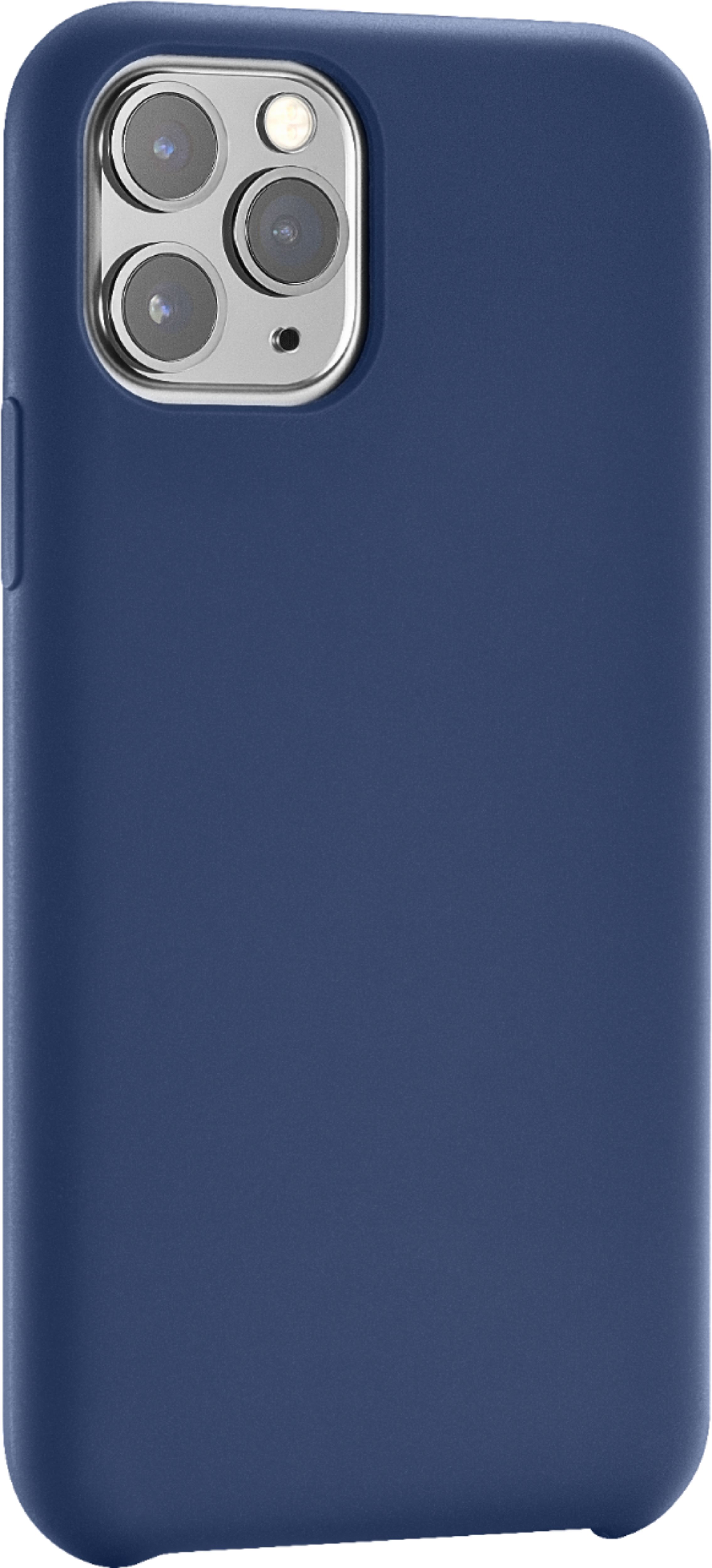 Angle View: Insignia™ - Silicone Hard Shell Case for Apple® iPhone® 11 Pro - Midnight Navy Blue