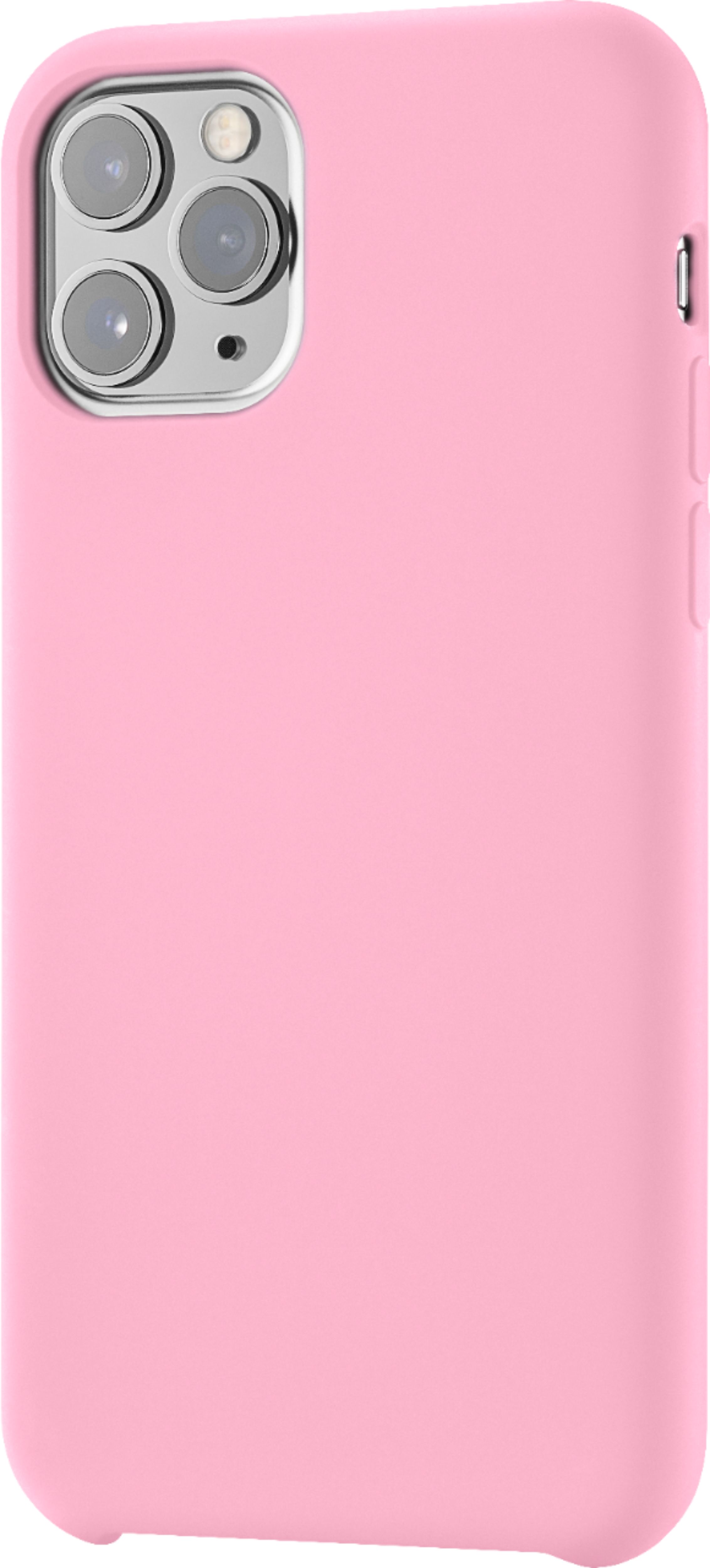 Left View: Insignia™ - Silicone Hard Shell Case for Apple® iPhone® 11 Pro - Pink
