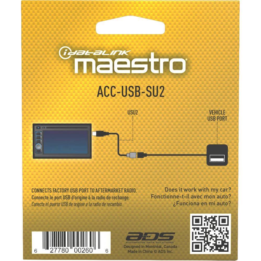 Alt View 11. Maestro - Factory USB to Male USB Adapter for Select Subaru Vehicles - Black.