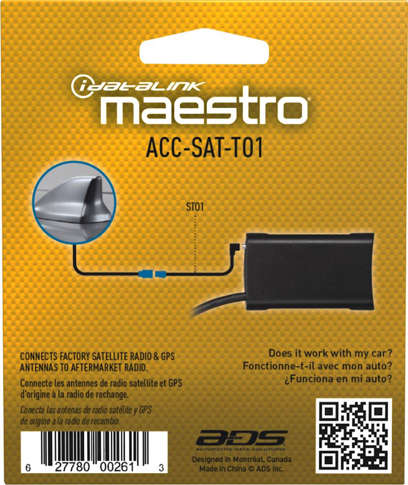 Maestro Antenna Adapter for Select Toyota Vehicles Black ACC-SAT
