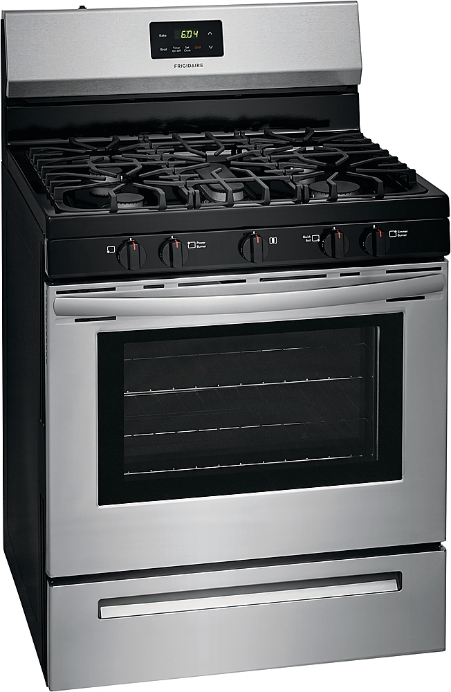 Left View: La Cornue - 3.8 Cu. Ft. Freestanding Dual Fuel Convection Range - Stainless steel with stainless steel trim