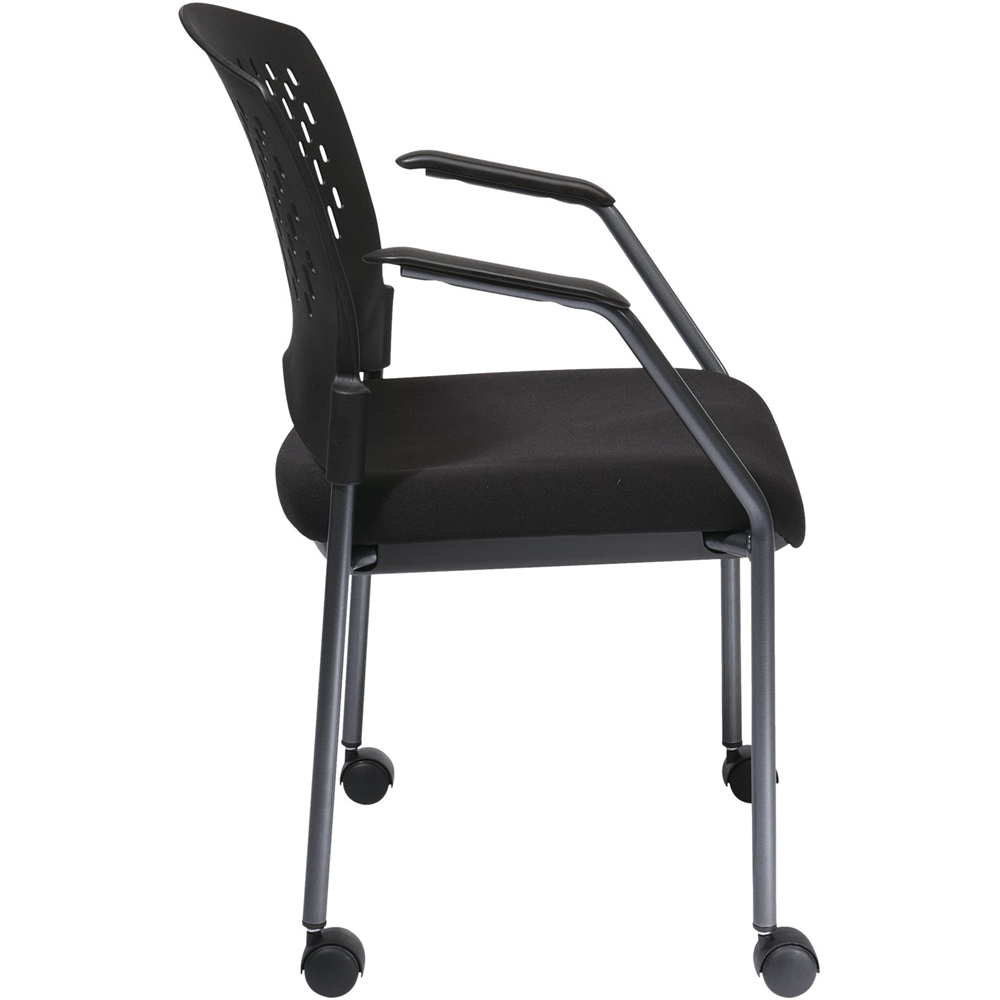Left View: Pro-line II - ProGrid Series Fabric Visitor Chair - Black