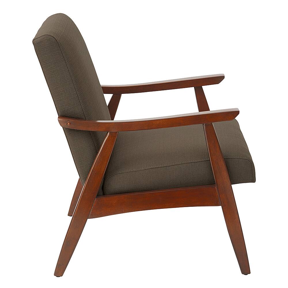 Left View: OSP Home Furnishings - Davis Mid-Century Fabric Armchair - Klein Otter