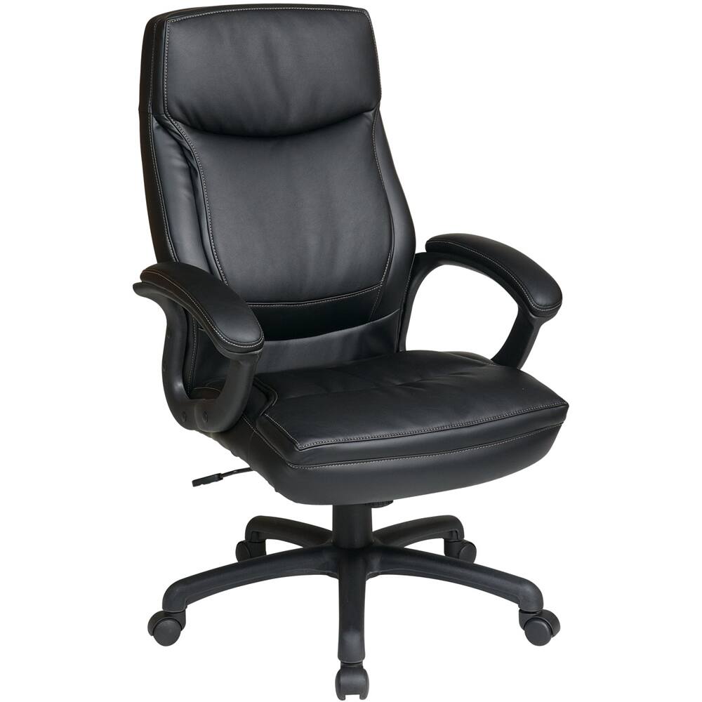 WorkSmart EC Series Bonded Leather Executive Chair Black EC6582-EC3 ...