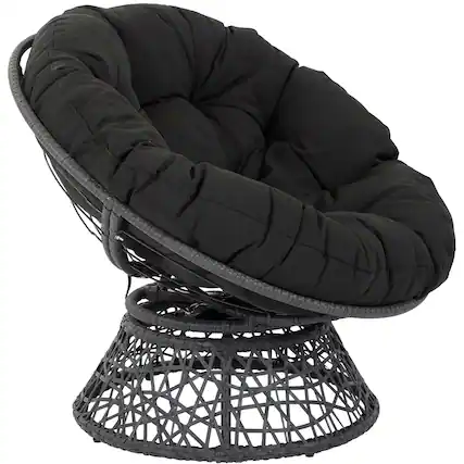 Front. OSP Home Furnishings - Papasan Chair - Black.