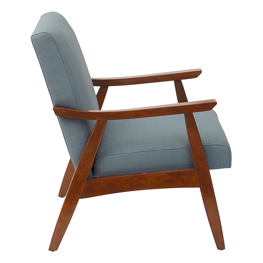 Left View: OSP Home Furnishings - Davis Mid-Century Fabric Armchair - Klein Sea