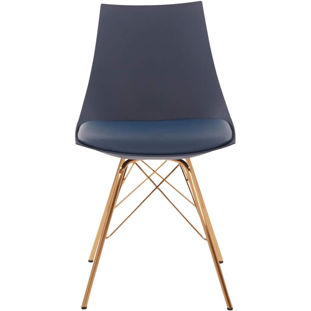 Front. OSP Home Furnishings - Oakley Chair - Navy/Gold.