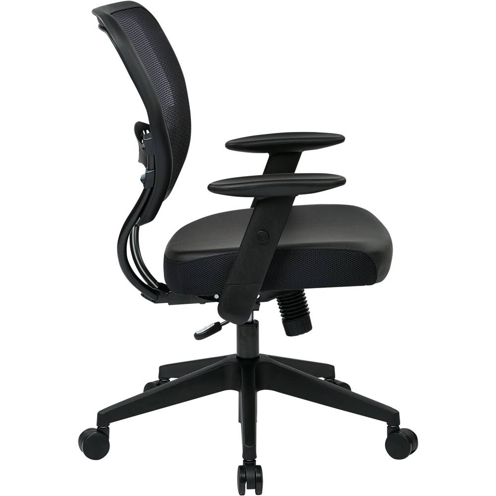 Left. Space Seating - 57 Series Bonded Leather Office Chair - Black.