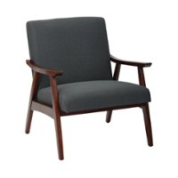 OSP Home Furnishings - Davis Mid-Century Fabric Armchair - Klein Charcoal - Front_Zoom