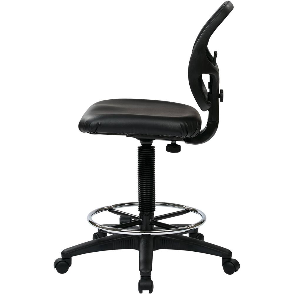 Angle. WorkSmart - DC Series Vinyl Drafting Chair - Black.