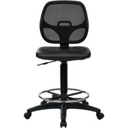 WorkSmart - DC Series Vinyl Drafting Chair - Black - Front_Zoom