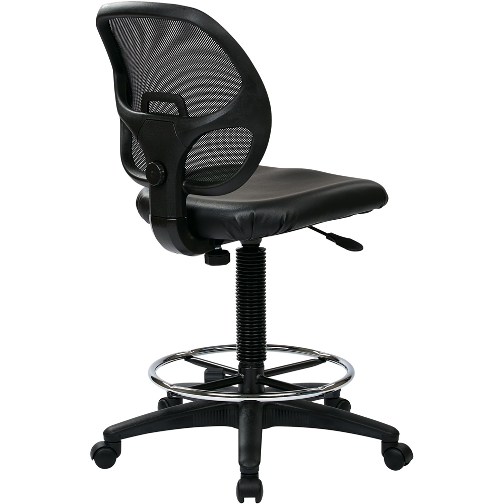 Left View: Office Star Products Deluxe Mesh Back Drafting Chair with 18" Diameter Foot Ring