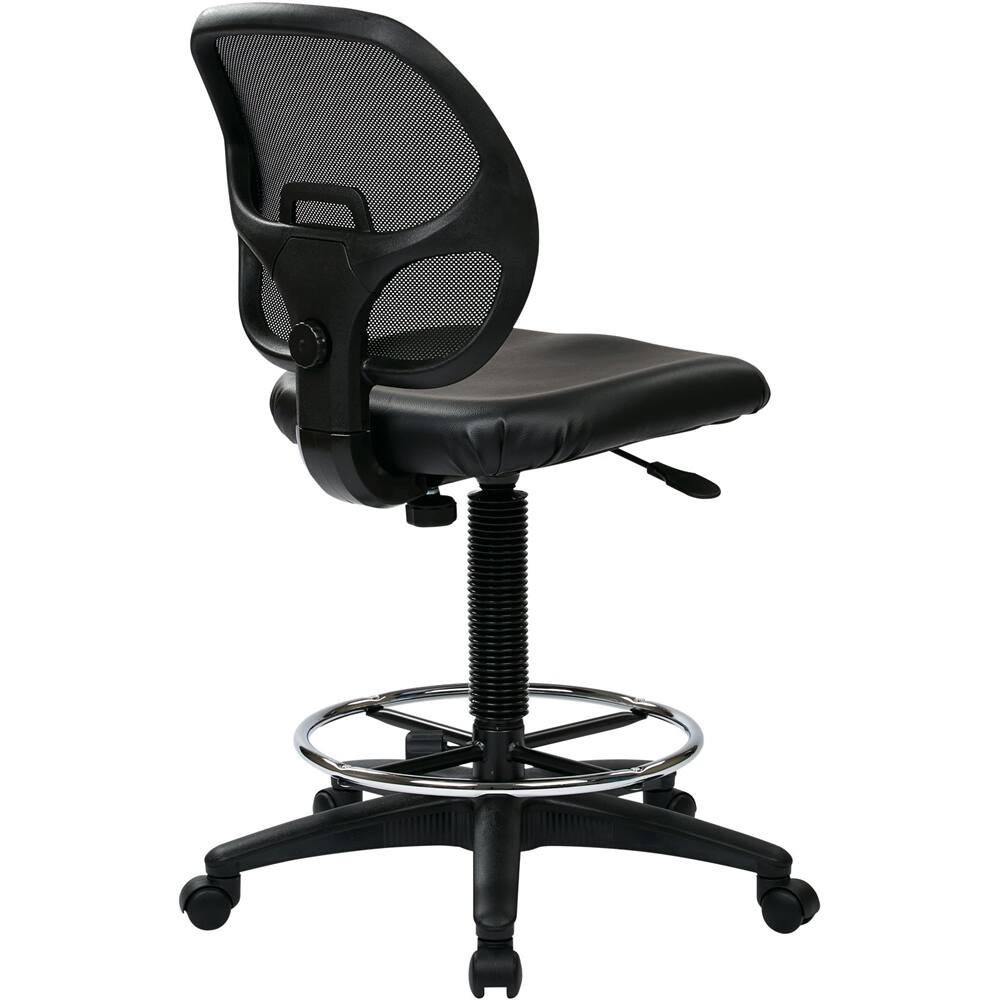 Left. WorkSmart - DC Series Vinyl Drafting Chair - Black.