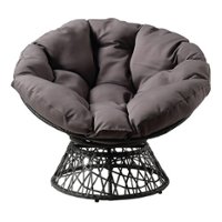 OSP Designs - Papasan Polyester Chair - Gray - Front_Zoom