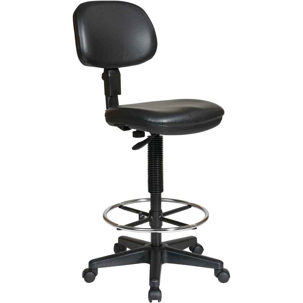 Left View: WorkSmart - KC Series Memory Foam Kneeling Chair - Gray/Black