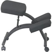 WorkSmart - KC Series Memory Foam Kneeling Chair - Gray/Black - Front_Zoom