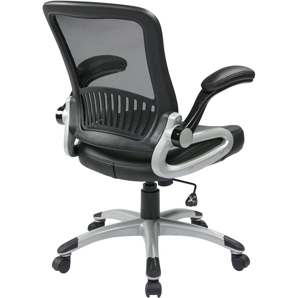 WorkSmart EM Series Bonded Leather Office Chair Black/Silver