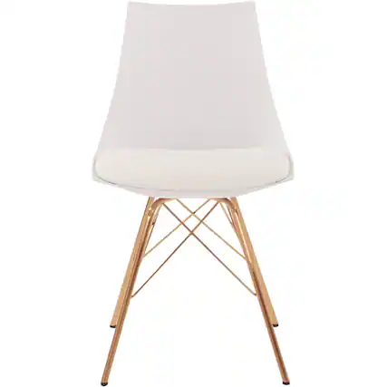 Front. OSP Home Furnishings - Oakley Chair - White/Gold.