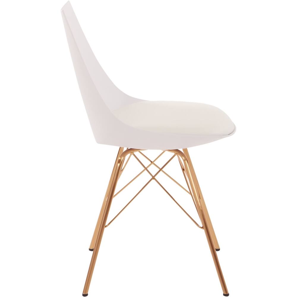Alt View 12. OSP Home Furnishings - Oakley Chair - White/Gold.