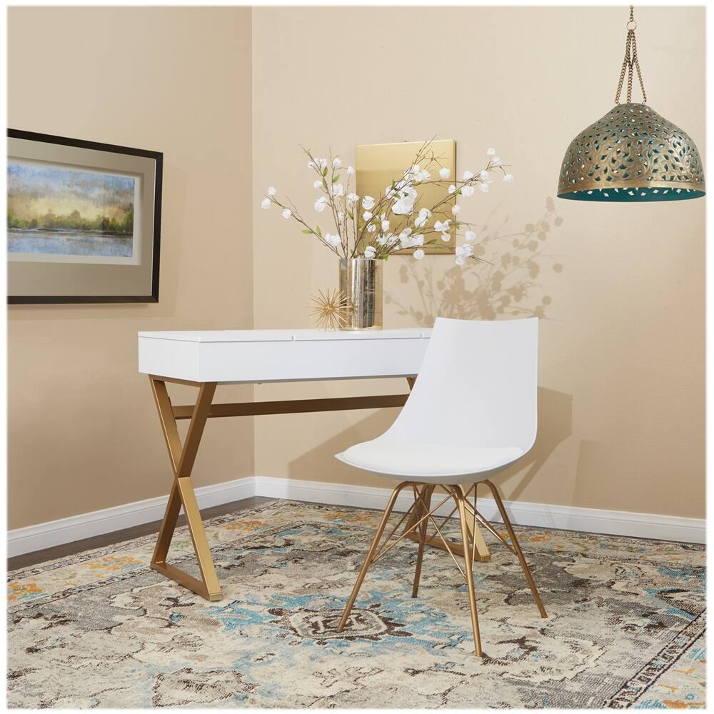 Alt View 14. OSP Home Furnishings - Oakley Chair - White/Gold.