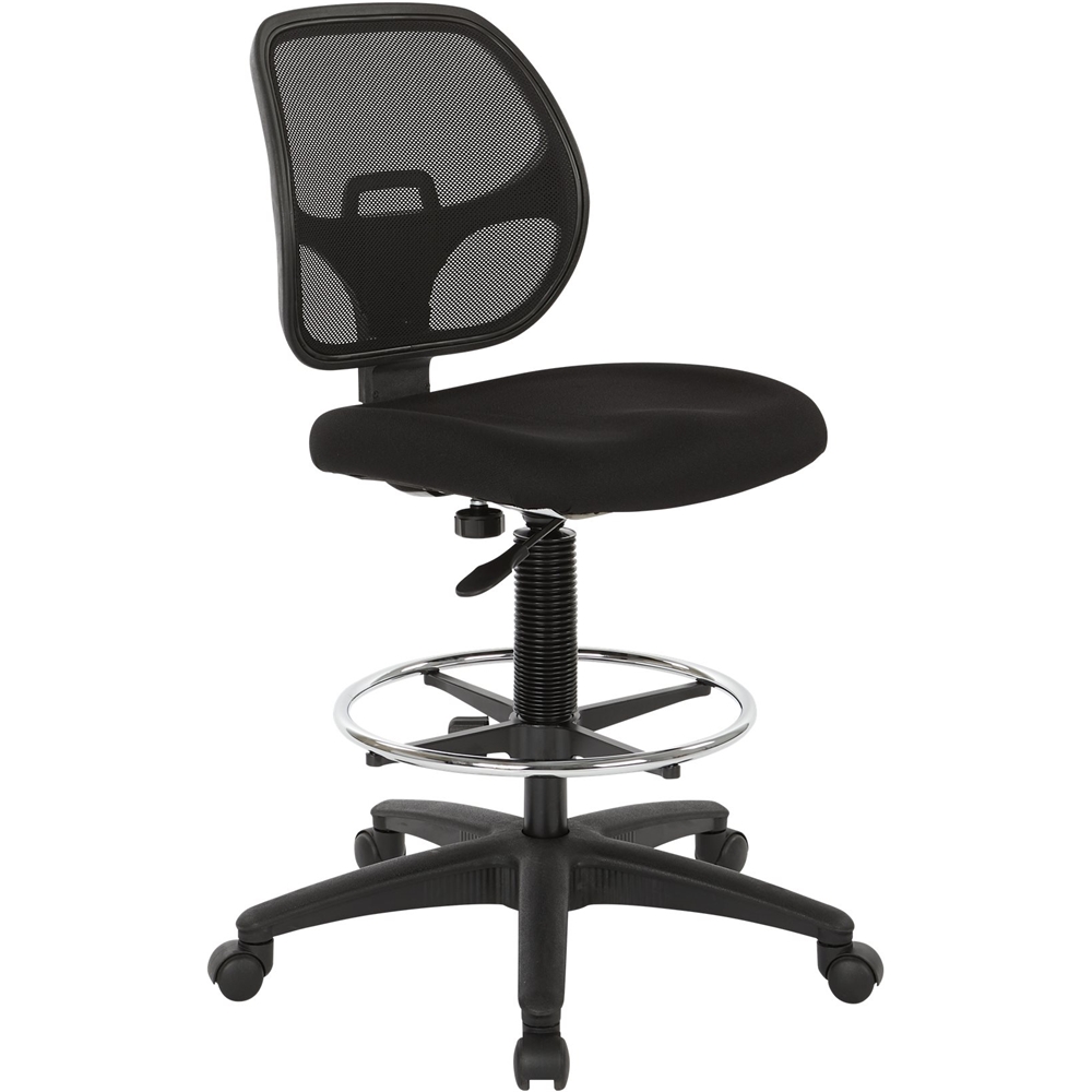 Left View: Office Star Products Deluxe Mesh Back Drafting Chair with 18-in Diameter Foot Ring