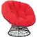 Left. OSP Home Furnishings - Papasan Chair - Red.