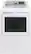 Front. GE - 7.4 Cu. Ft. 13-Cycle Gas Dryer with Steam - White on White/Silver Backsplash.
