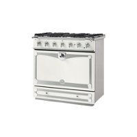 La Cornue - 3.8 Cu. Ft. Freestanding Dual Fuel Convection Range - Pure White with SS and Polished Chrome accents - Front_Zoom