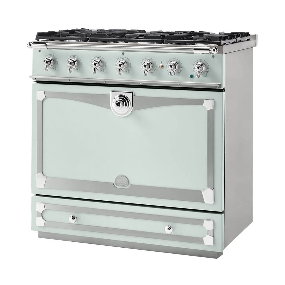 Front. La Cornue - 3.8 Cu. Ft. Freestanding Dual Fuel Convection Range - Green.