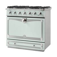 La Cornue - 3.8 Cu. Ft. Freestanding Dual Fuel Convection Range - Tapestry with SS and Satin Chrome accents - Front_Zoom