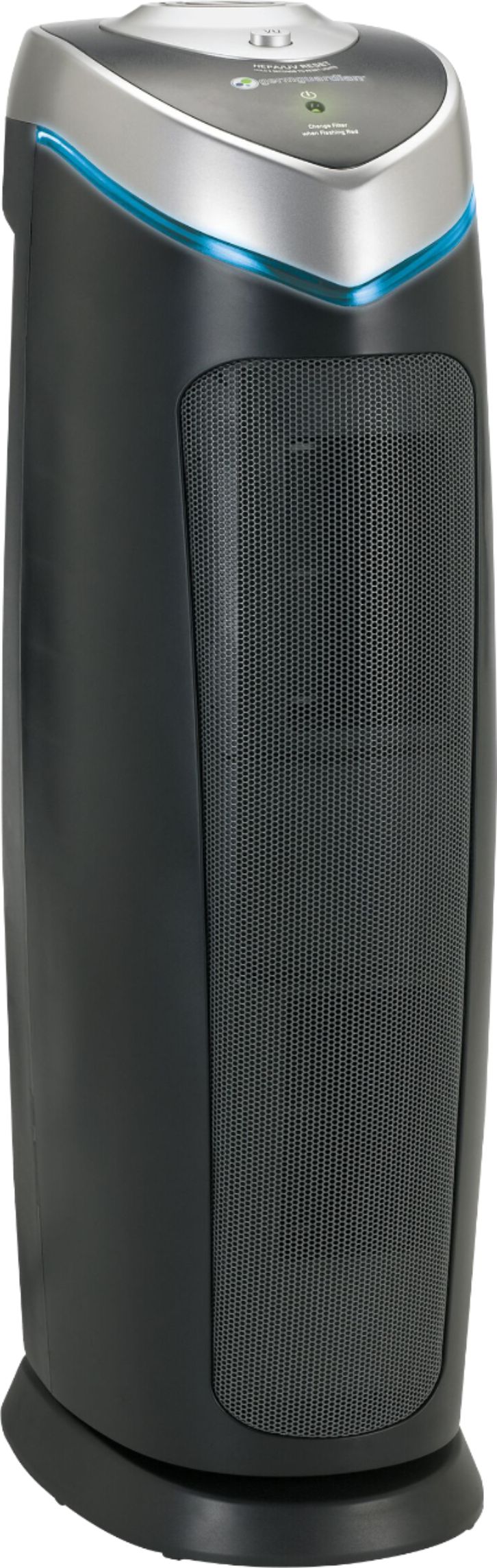 Angle View: GermGuardian - 22" Air Purifier Tower with True HEPA Pure Filter & UV-C for 743 Sq Ft Rooms - Black/Silver