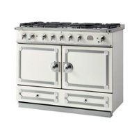 La Cornue - Freestanding Double Oven Dual Fuel Convection Range - Pure White with SS and Polished Chrome accents - Front_Zoom