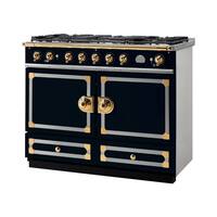 La Cornue - Freestanding Double Oven Dual Fuel Convection Range - Dark Navy Blue With Stainless Steel Trim - Front_Zoom